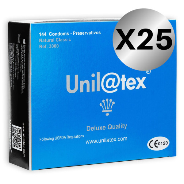 Unilatex Préservatifs Naturels Pack 25x144 - Qualité Premium, Livraison Discrète