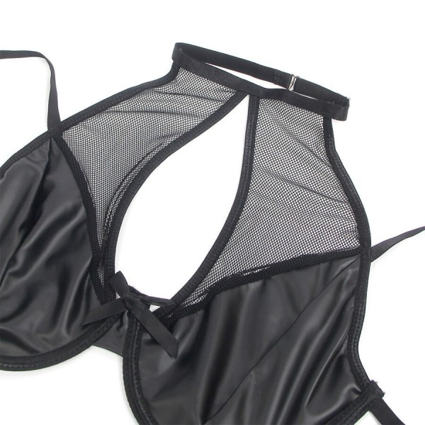 SUBBLIME - 957582 CONJUNTO SUTIÃ E SAIA DE COURO PRETO S/M CONJUNTOS SUBBLIME