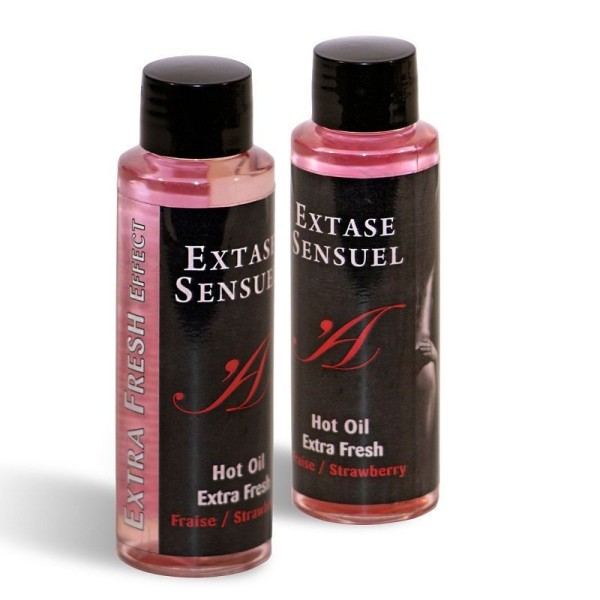 EXTASE SENSUAL - ACEITE DE MASAJE EFECTO FRESA EXTRA FRESCO 100 M