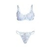 SUBBLIME - 957636 ENSEMBLE SOUTIEN-GORGE ET CULOTTE BRODÉS DE FLEURS BLEU CIEL L/XL SUBBLIME SETS