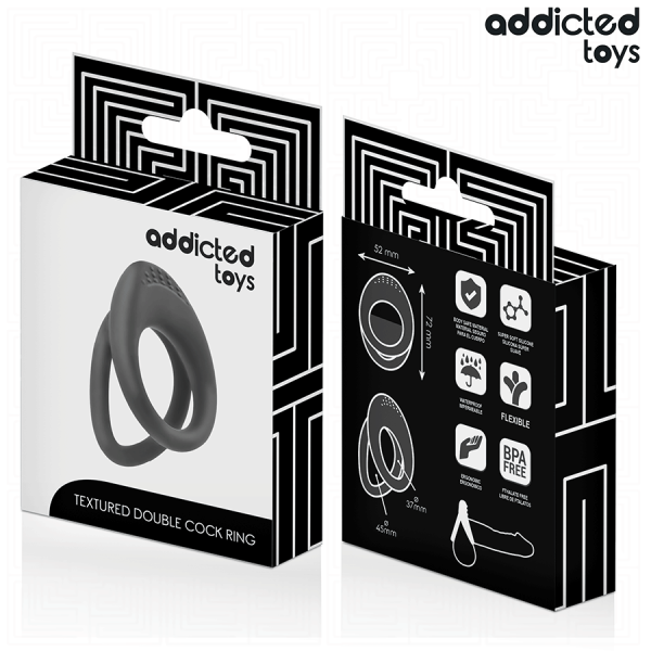 ADDICTED TOYS Anneau Pénis Double Texture - Livraison Discrète et Pas Cher