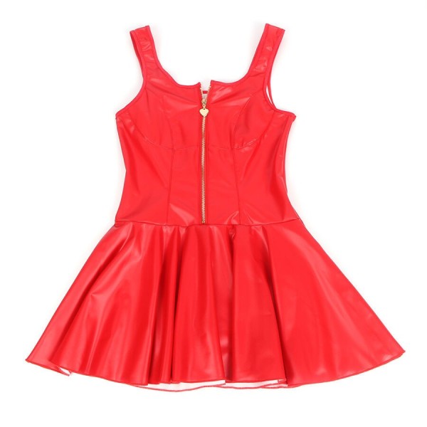 SUBBLIME - 957681 ROBE EN CUIR AVEC FERMETURE ÉCLAIR COEUR ROUGE S/M SUBBLIME DRESSES