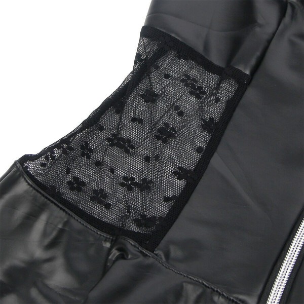 SUBBLIME - 957711 ROBE EN CUIR À FERMETURE ÉCLAIR EN DENTELLE NOIRE L/XL SUBBLIME DRESSES