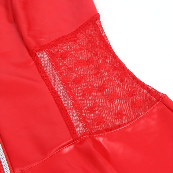 SUBBLIME - 957728 ROBE EN CUIR À FERMETURE ÉCLAIR EN DENTELLE ROUGE S/M SUBBLIME DRESSES