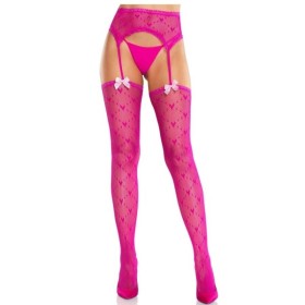 LEG AVENUE - BAS CŒUR AVEC JARRETELLES MAGENTA LEG AVENUE HOSIERY