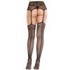 LEG AVENUE - MEDIAS DE ENCAJE CON CRUZ Y LIGUERO NEGRO LEG AVENUE