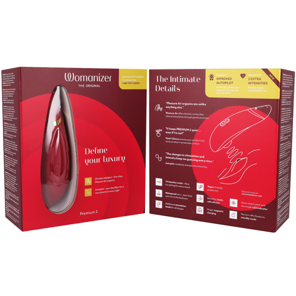 WOMANIZER Stimulateur Clitoral Premium 2 Bordeaux - Livraison Discrète, Qualité Premium