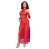 CHILIROSE - CR 4853 ROBE EN DENTELLE ROUGE AVEC GANTS L/XL CHILIROSE DRESSES