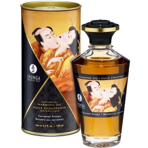 SHUNGA - ACEITE DE MASAJE EFECTO CALOR SABOR CARAMELO 100 ML SHUN