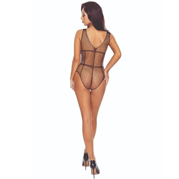 PASSION - BS114 BODYSTOCKING NEGRO GRID BODYSTOCKING MUJER PASSIO