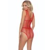 PASSION - BS114 BODYSTOCKING RED GRID PASSION WOMAN BODYSTOCKING