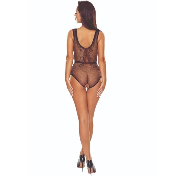 PASSION - BS115 BODYSTOCKING NEGRO GRID BODYSTOCKING MUJER PASSIO