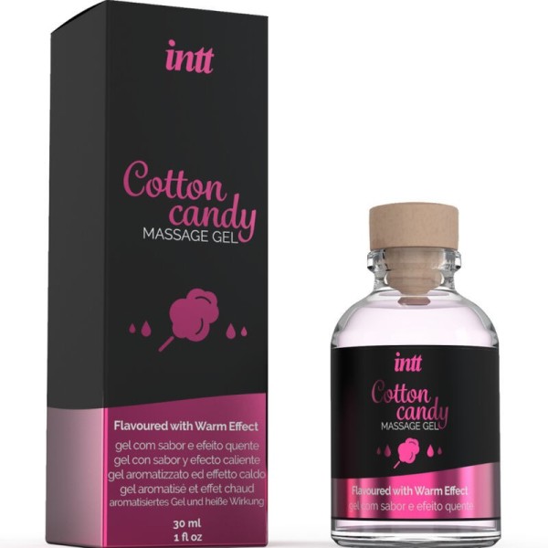 INTT MASSAGE & ORAL SEX - GEL DE MASSAGE SAVEUR COTTON BABE À PAPA ET EFFET CHAUFFANT INTT MASSAGE & ORAL SEX