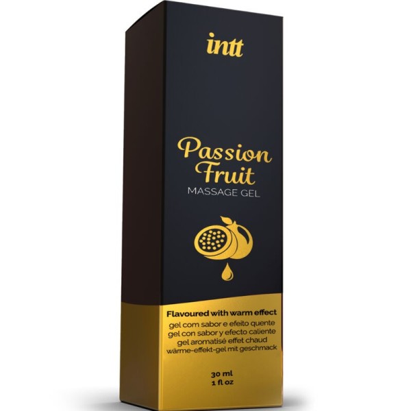 INTT MASSAGE & ORAL SEX - GEL DE MASSAGE SAVEUR FRUIT DE LA PASSION AVEC EFFET CHALEUR INTT MASSAGE & ORAL SEX