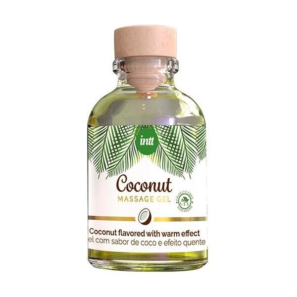 INTT - GEL DE MASAJE VEGANO SABOR COCO Y EFECTO CALOR LÍNEA INTT 