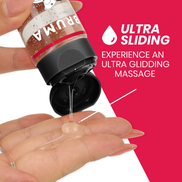 BRUMA - HUILE DE MASSAGE PREMIUM EFFET CHALEUR SAVEUR FRAISE 3 EN 1 - 100 ML BRUMA