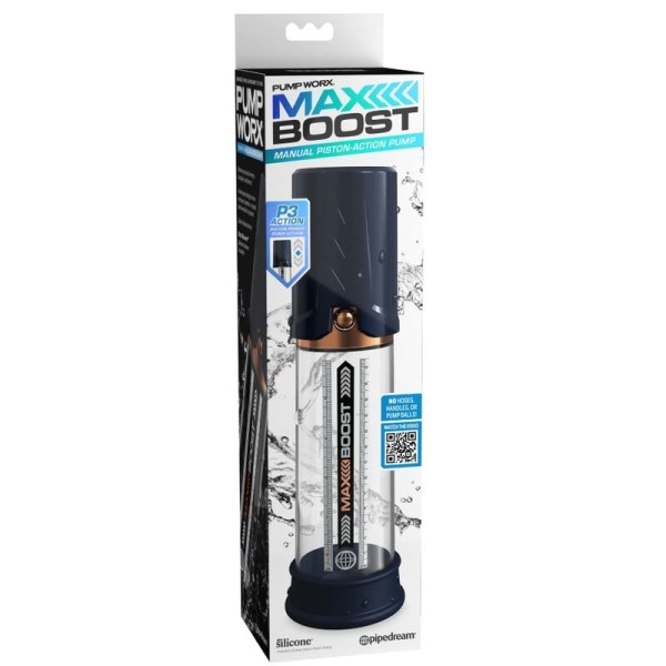 Pump Worx - MAX Boost Blue - Bomba para agrandar el pene