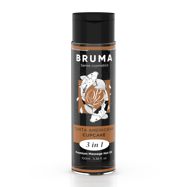 BRUMA - ACEITE DE MASAJE PREMIUM EFECTO CALOR SABOR CUPCAKE 3 EN 