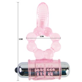 Baile - Anneau Silicone 10 Rythmes DE Langue Avec Vibration Rose