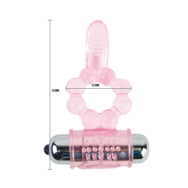 Baile - Anneau Silicone 10 Rythmes DE Langue Avec Vibration Rose