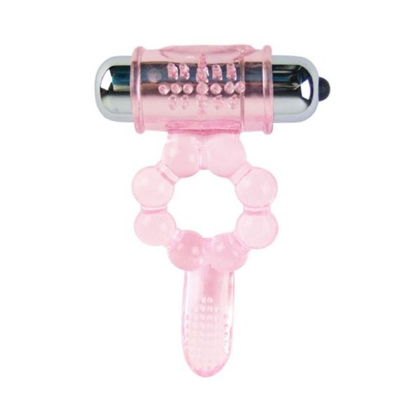 Baile - Anneau Silicone 10 Rythmes DE Langue Avec Vibration Rose