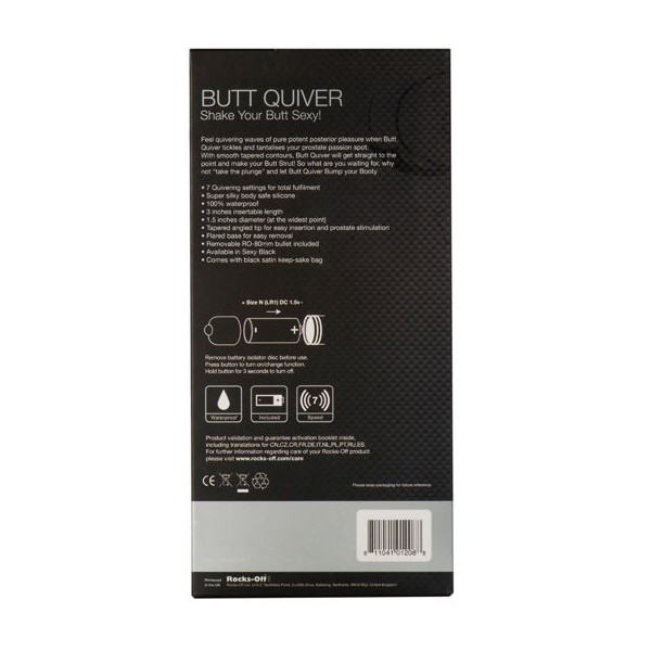 Rocks-Off - Stimulateur Butt Quiver P-Point 7 Vitesses Noir