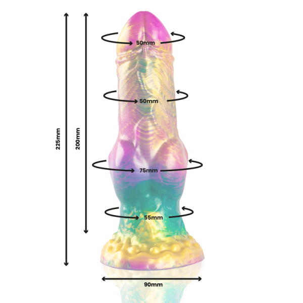 IRIS DILDO CON TESTICULOS ARCO IRIS DE PLACER ÉPICO