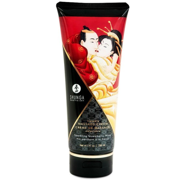 SHUNGA - CREME DE MASSAGEM DE MORANGO E CAVA 200 ML CREME DE MASSAGEM SHUNGA