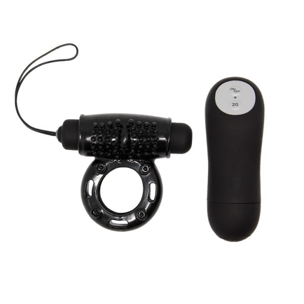 Baile - Anillo Control Remoto Negro 20V - Cockring con vibración