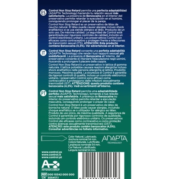 CONTROL - NON STOP RETARD CONDOMS 12 UNITS CONTROL CONDOMS