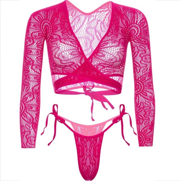 LEG AVENUE - TOP COURT EN DENTELLE AVEC STRING LEG AVENUE SETS