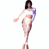 CHILIROSE - CR 3654 TOP & LEGGINS BLANC S/M CHILIROSE SETS
