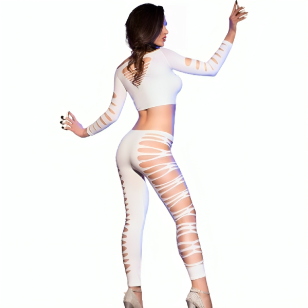 CHILIROSE - CR 3654 TOP & LEGGINS BLANC S/M CHILIROSE SETS