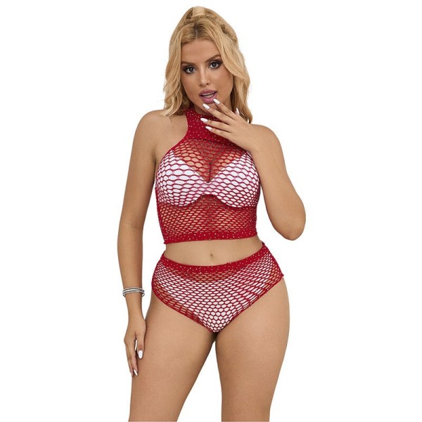 SUBBLIME - 952402 ENSEMBLE RESILLE AVEC LOSANGES ROSES TAILLE UNIQUE SUBBLIME SETS