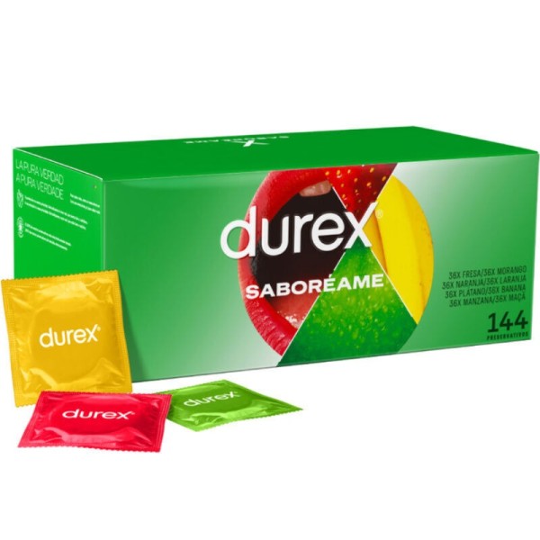 DUREX - FRUTAS DEL PLACER 144 UNIDADES CONDONES DUREX - Sabores