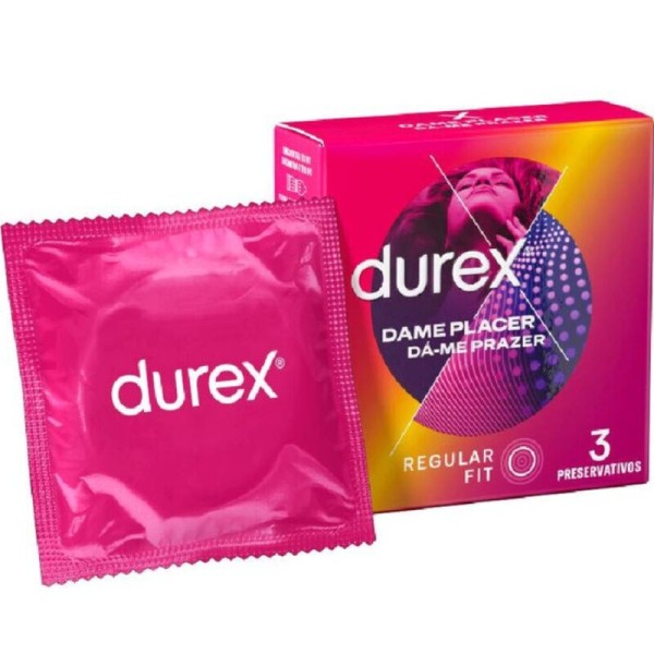 DUREX - LADY PLACE 3 UNIDADES CONDONES DUREX - Puntos y estrías