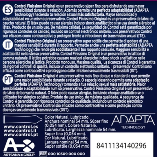 CONTROL - CONDONES FINISSIMO 3 UNIDADES CONDONES CONTROL - Sensit