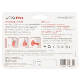 UNIQ - FREE PRÉSERVATIFS SANS LATEX AVEC ANNEAU DE PROTECTION 3 UNITÉS UNIQ