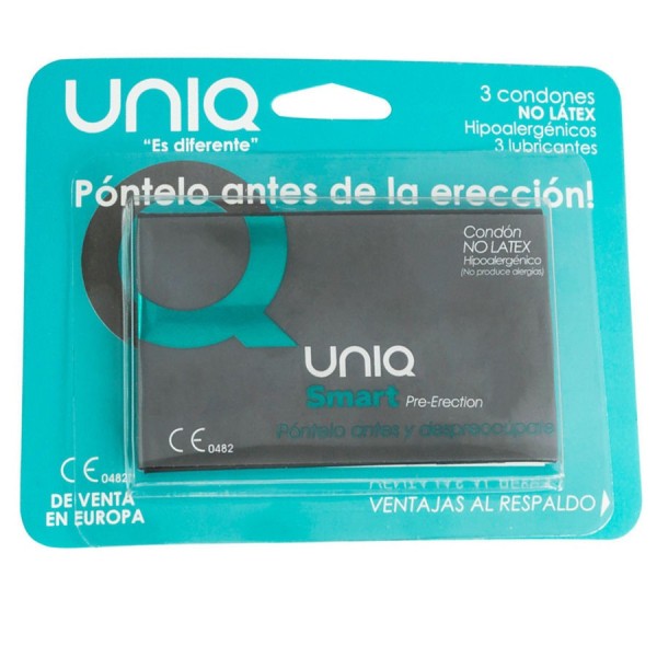 UNIQ - SMART LATEX FREE PRE-ERECTION CONDOMS 3 UNITS UNIQ - Sans latex