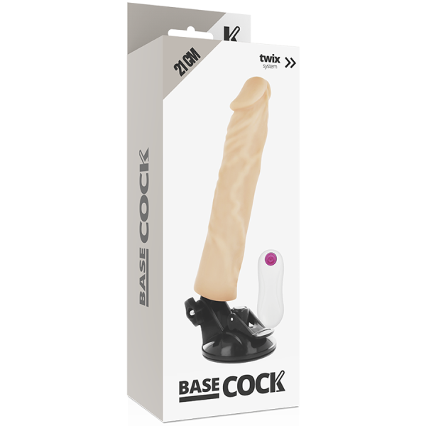 Basecock - Vibrador Realista de Controle Remoto Natural 21 CM -O- 4 CM