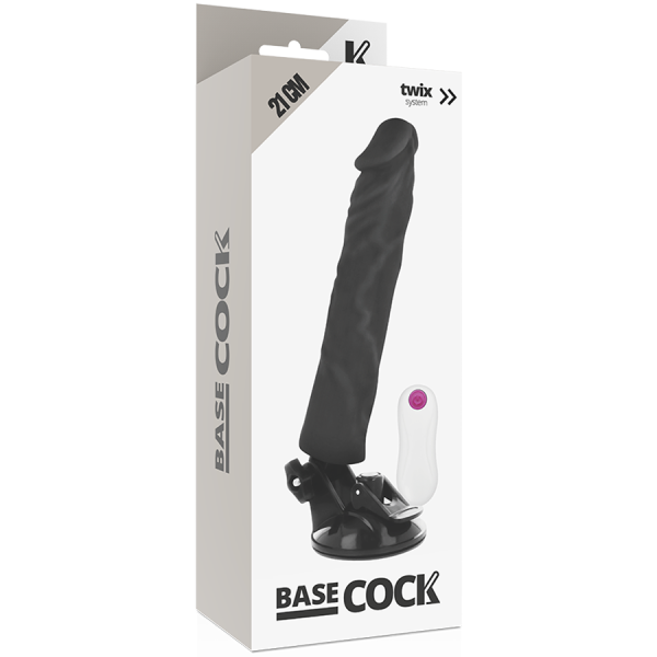 Basecock - Vibrateur Réaliste Télécommande Noir 21 CM -O- 4 CM