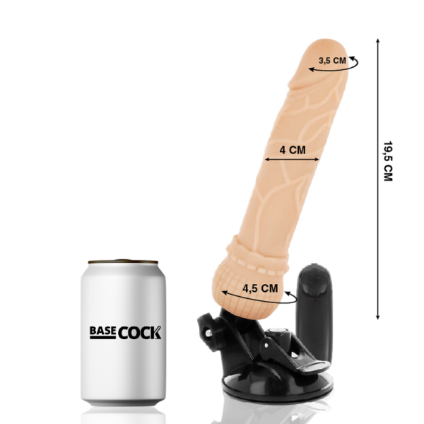 Basecock - Vibrador Realista de Controle Remoto Natural 19,5 CM -O-...