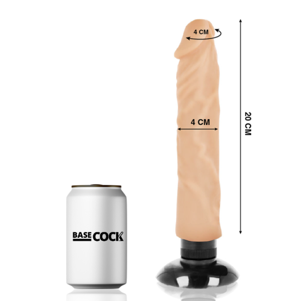 Basecock - Vibrateur Réaliste 2-1 Naturel 20 CM -O- 4 CM