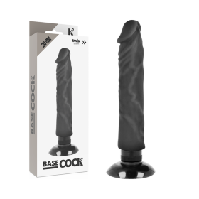 Basecock - Vibrador Realista 2-1 Negro 20 CM -O- 4 CM