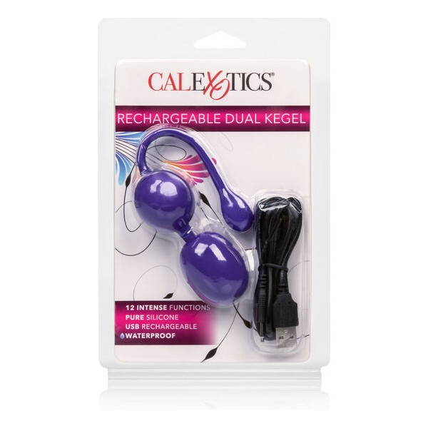 Calexotics - Dual Kegel Roxo Recarregável – Bolas de Silicone