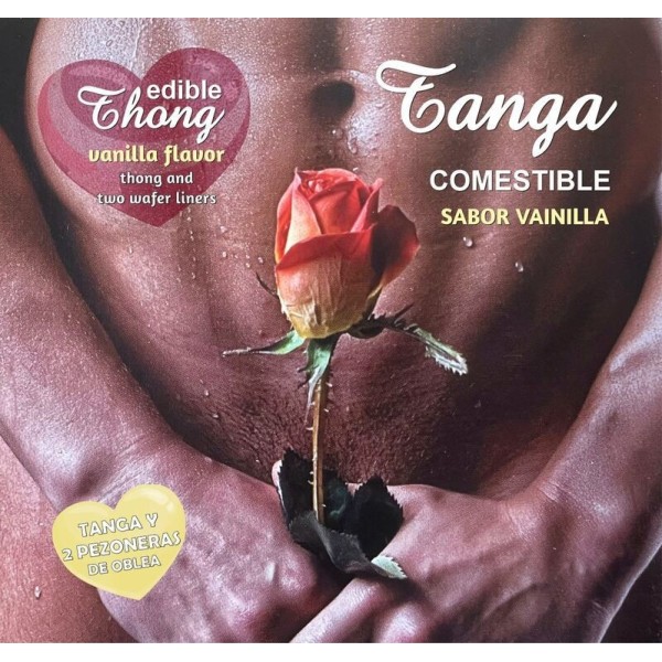 HOTFLOWERS - STRING HOMME + 2 NIPPLE AZYME VANILLE /es/pt/en/fr/it/ HOTFLOWERS