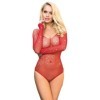 SUBBLIME - 952303 BODY SHINY GRILL AVEC ÉPAULES DÉNUDÉES MANCHES LONGUES ROUGE TAILLE UNIQUE SUBBLIME BODIES