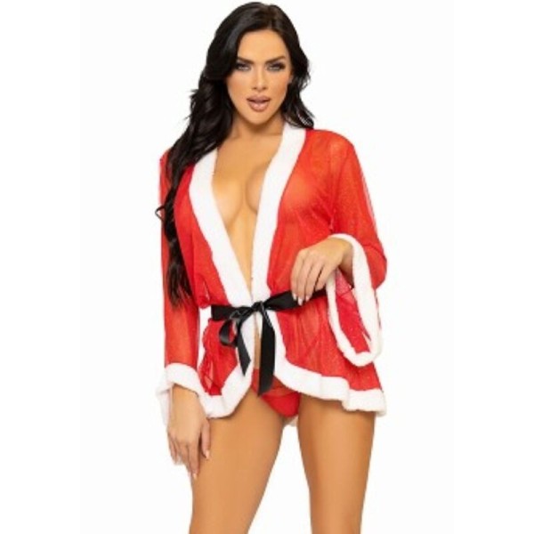 LEG AVENUE - TRAJE SEXY DE LINGERIE DE NATAL VERMELHO PAPAI NOEL M/L LEG AVENUE TRAJES