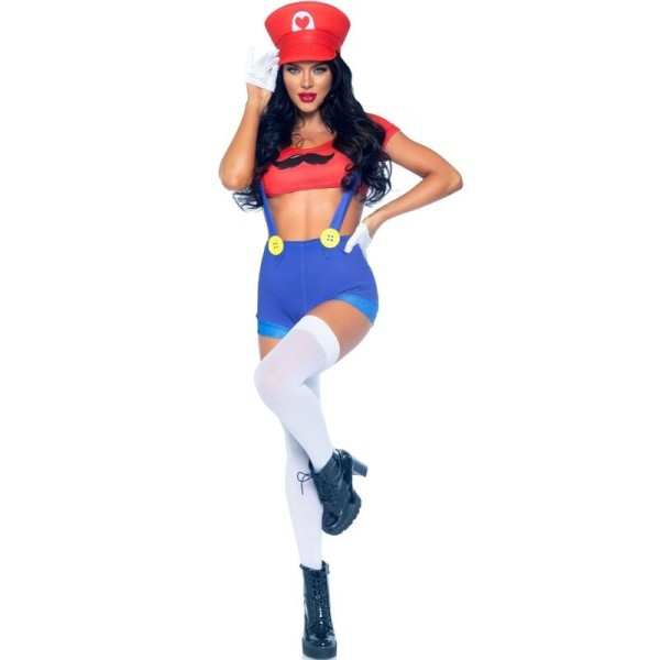 LEG AVENUE - COSTUME SEXY MARIO BROS ROUGE/BLEU S LEG AVENUE COSTUMES