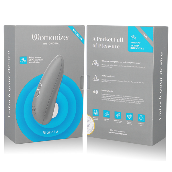 WOMANIZER Starlet 3 Gris - Plaisir Premium Pas Cher & Discret
